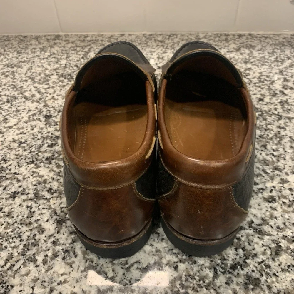 Allen Edmonds #42250 Nashua Mens Size 10 D Black Brown Kiltie Tassel Moc Loafers